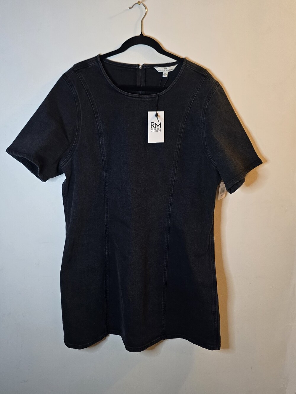 RM Rebecca Minkoff Womens Short Sleeve Shift Dress Black Wash